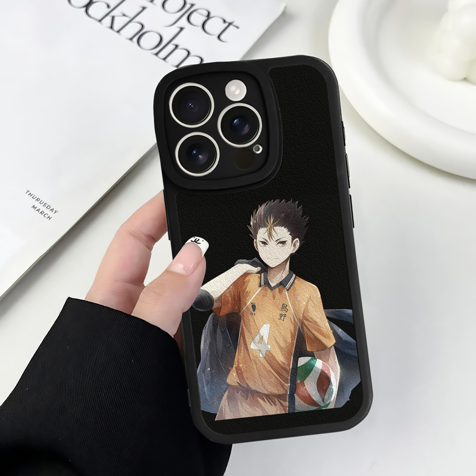 （画像用） ハイキュー!! Haikyu!! 【iPhone 16シリーズ対応】シリコンスマホケース（レザー調） 材質：シリコン